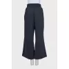 Wide-leg, straight-leg trousers with elastic waistband