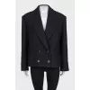 Cropped double-breasted wool coat