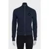 Blue bomber jacket with branded patch