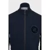 Blue bomber jacket with branded patch