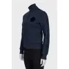 Blue bomber jacket with branded patch