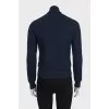 Blue bomber jacket with branded patch