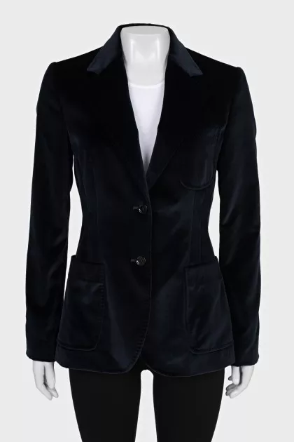 Velvet jacket with buttons