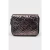 Walnie wallet silver on a zipper