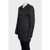 Black straight jacket with buttons
