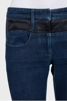 Dark blue jeans with accent inserts