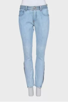 Jeans with a zipper at the bottom of the leg