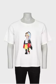 Мужская футболка oversize декорированная аппликацией 