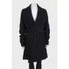 Вовняний кардиган oversize з поясом