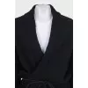 Вовняний кардиган oversize з поясом