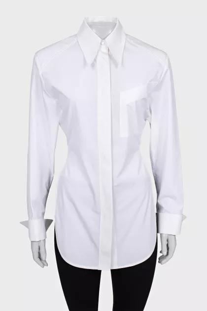 Open back button down shirt