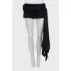 Black shorts with asymmetrical ties