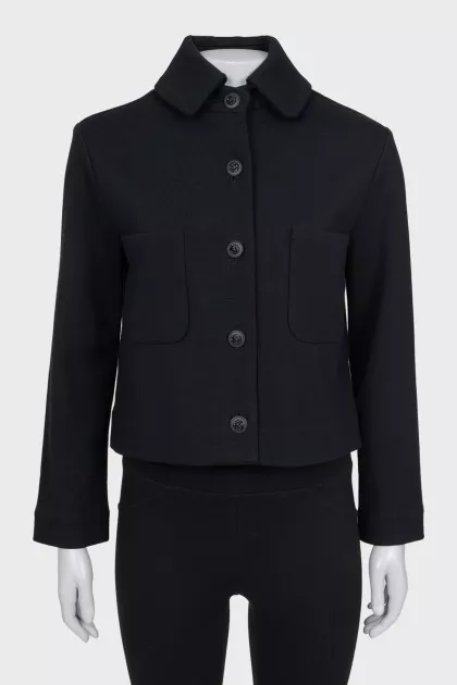 Straight cardigan with patch pockets