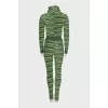 Cashmere suit with trousers and a cowl