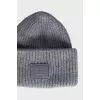 Wool hat with branded patch