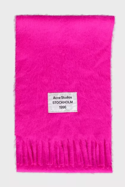 Pink scarf with logo