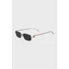 Rectangular sunglasses with green tint