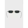 Rectangular sunglasses with green tint