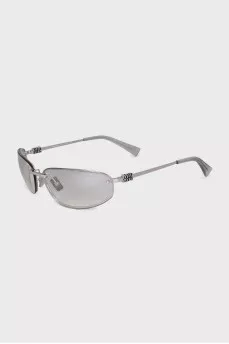 Silver thin frame sunglasses