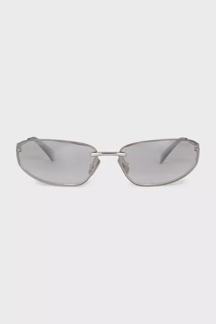 Silver thin frame sunglasses