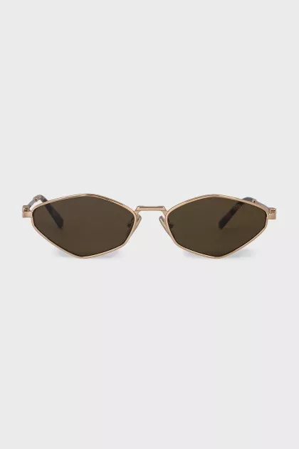 Logo-printed sunglasses with a curved shape