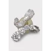 Single earring with crystals