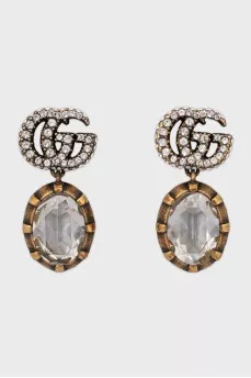 Earrings with crystal pendants