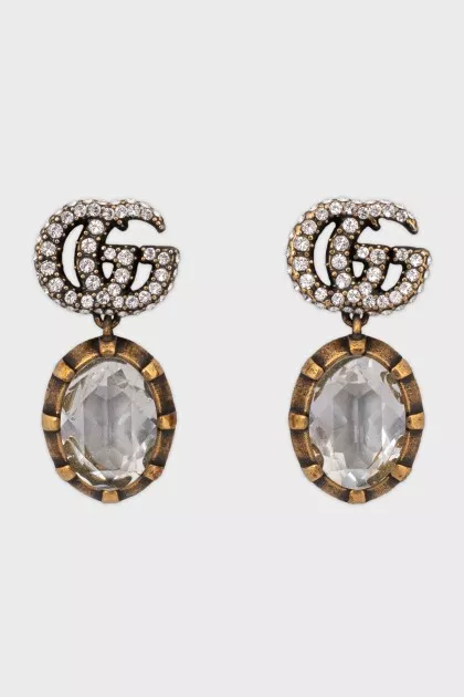 Earrings with crystal pendants