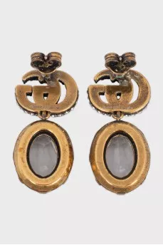 Earrings with crystal pendants
