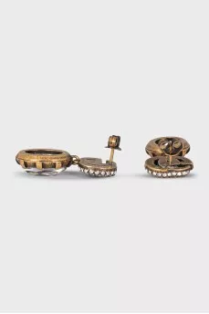 Earrings with crystal pendants