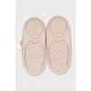 Розовые ботинки из замши и кожи