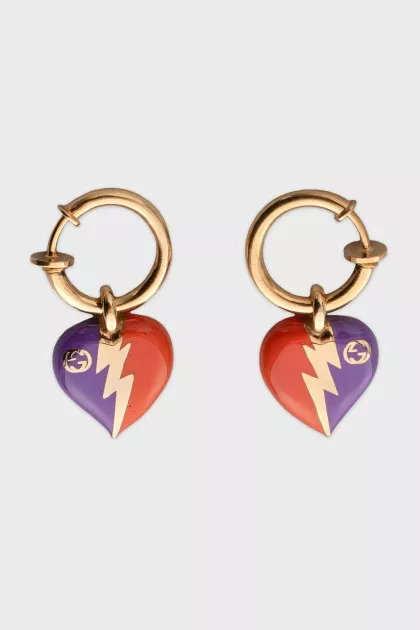Interlocking G Heart Earrings