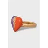 Interlocking G Heart Gold Ring