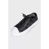 Mesh sneakers with white toes