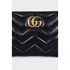 Quilted leather clutch with logo