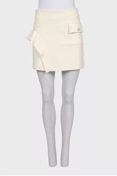 Mini skirt with frill and patch pocket