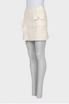 Mini skirt with frill and patch pocket