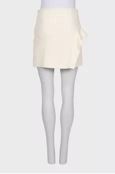 Mini skirt with frill and patch pocket