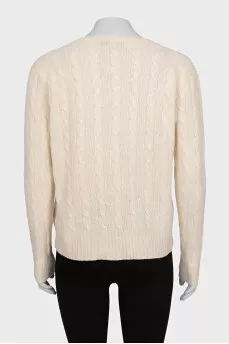 Wool pullover with textured weave