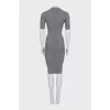 V-neck button-up bodycon dress