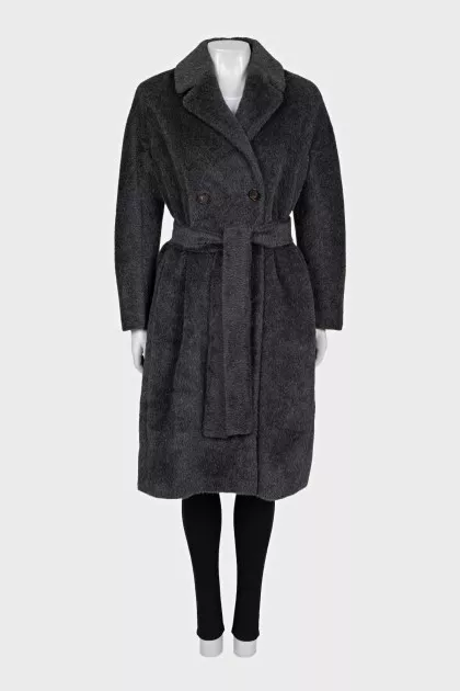 Black coat with alpaca fur