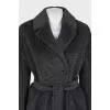 Black coat with alpaca fur