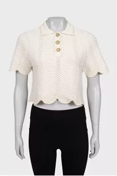 Crop top with gold buttons