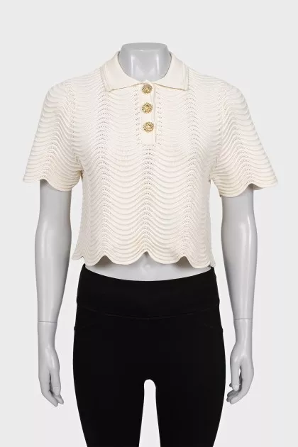 Crop top with gold buttons