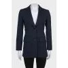 Blue fitted button-down jacket