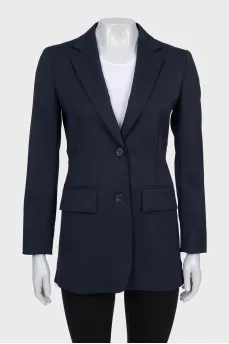Blue fitted button-down jacket