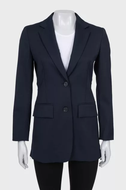 Blue fitted button-down jacket