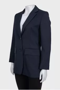 Blue fitted button-down jacket