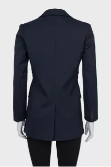 Blue fitted button-down jacket