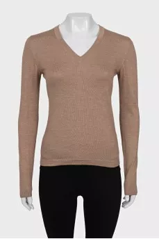 Brown straight-cut pullover